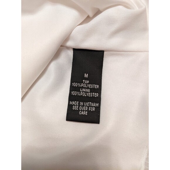 Ruffle Front Cream Halter Blouse Lined Size M - Picture 6 of 8